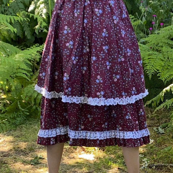 Gunne Sax Jessica's Gunnies maroon skirt - Picture 7 of 10